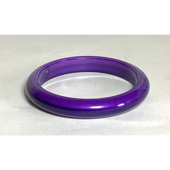 Unbranded Jewelry - Vintage Domed Dark Purple Lucite Bangle Bracelet Minimalist Y2K